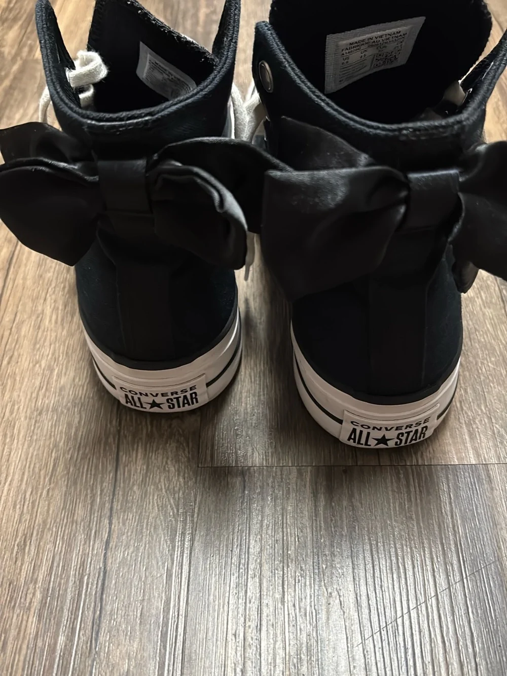 Converse Kids Black High-Top Sneakers with White Sole and Star Patch